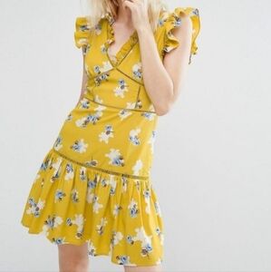 J.O.A. Yellow Floral Print Dress